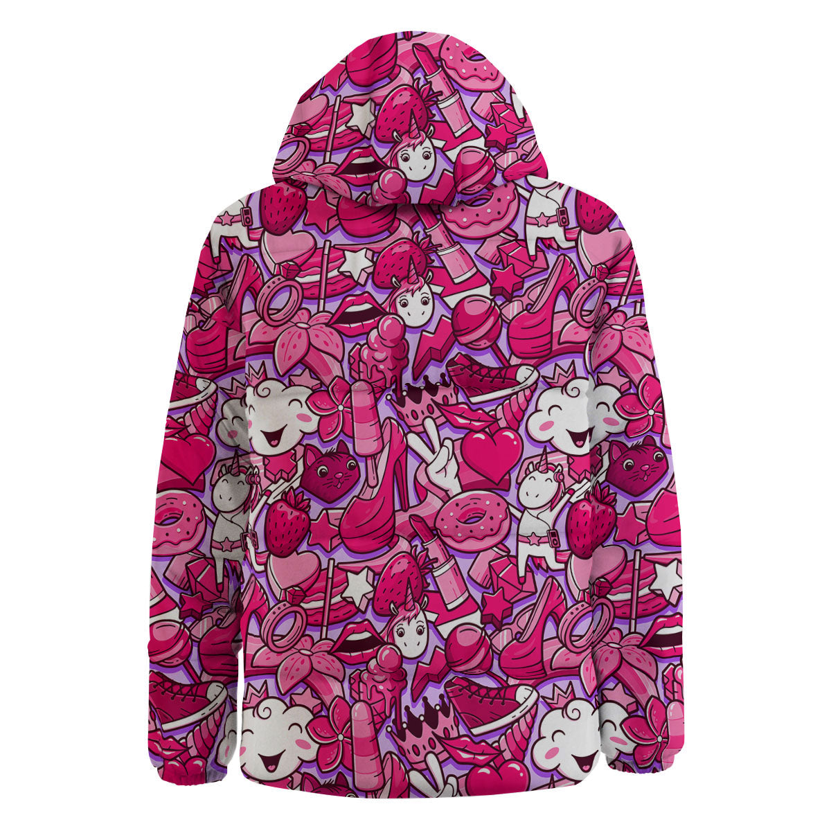 Girly Unicorn Purple Print Pattern Down Jacket-grizzshop