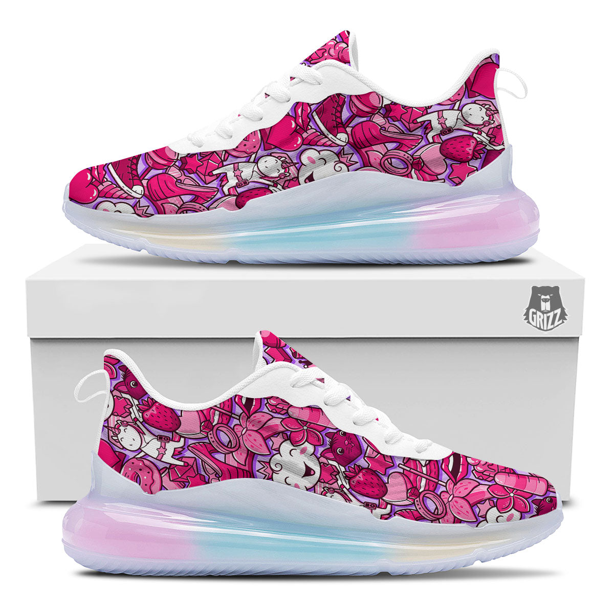 Girly Unicorn Purple Print Pattern Running Sneakers-grizzshop