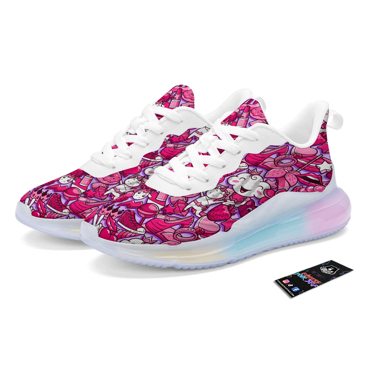 Girly Unicorn Purple Print Pattern Running Sneakers-grizzshop