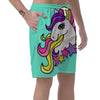 Girly Unicorn Teal Print Men's Shorts-grizzshop