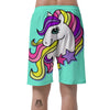 Girly Unicorn Teal Print Men's Shorts-grizzshop