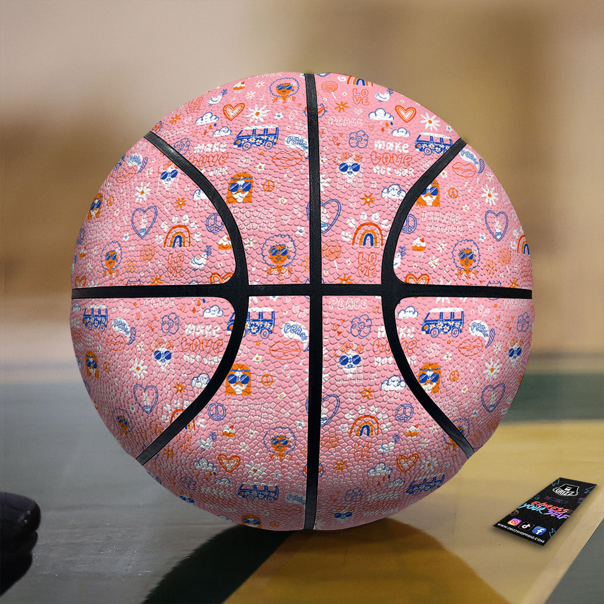 Hemp Leaf Print Pattern Basketball