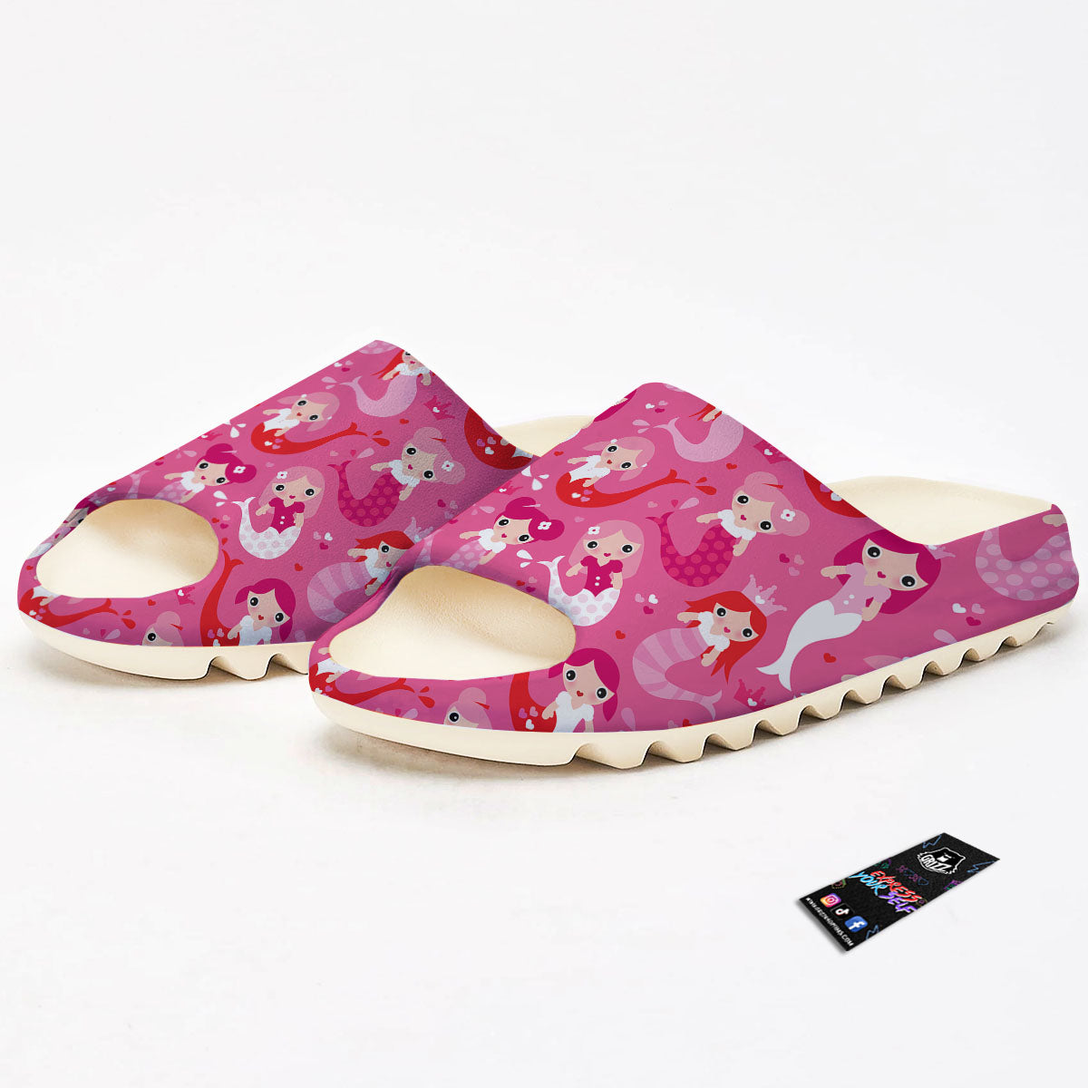 Girly Mermaid Pink Print Pattern Sandals-grizzshop