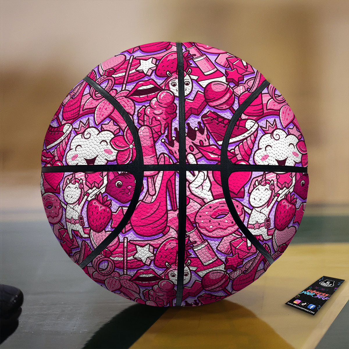 Galaxy Space Zodiac Star Signs Print Basketball