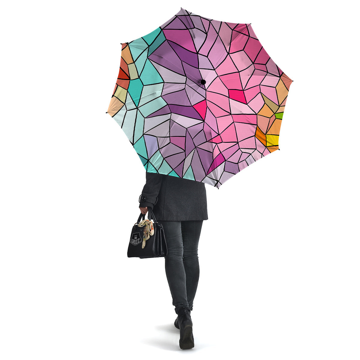 Glass Mosaic Colorful Stained Print Umbrella-grizzshop