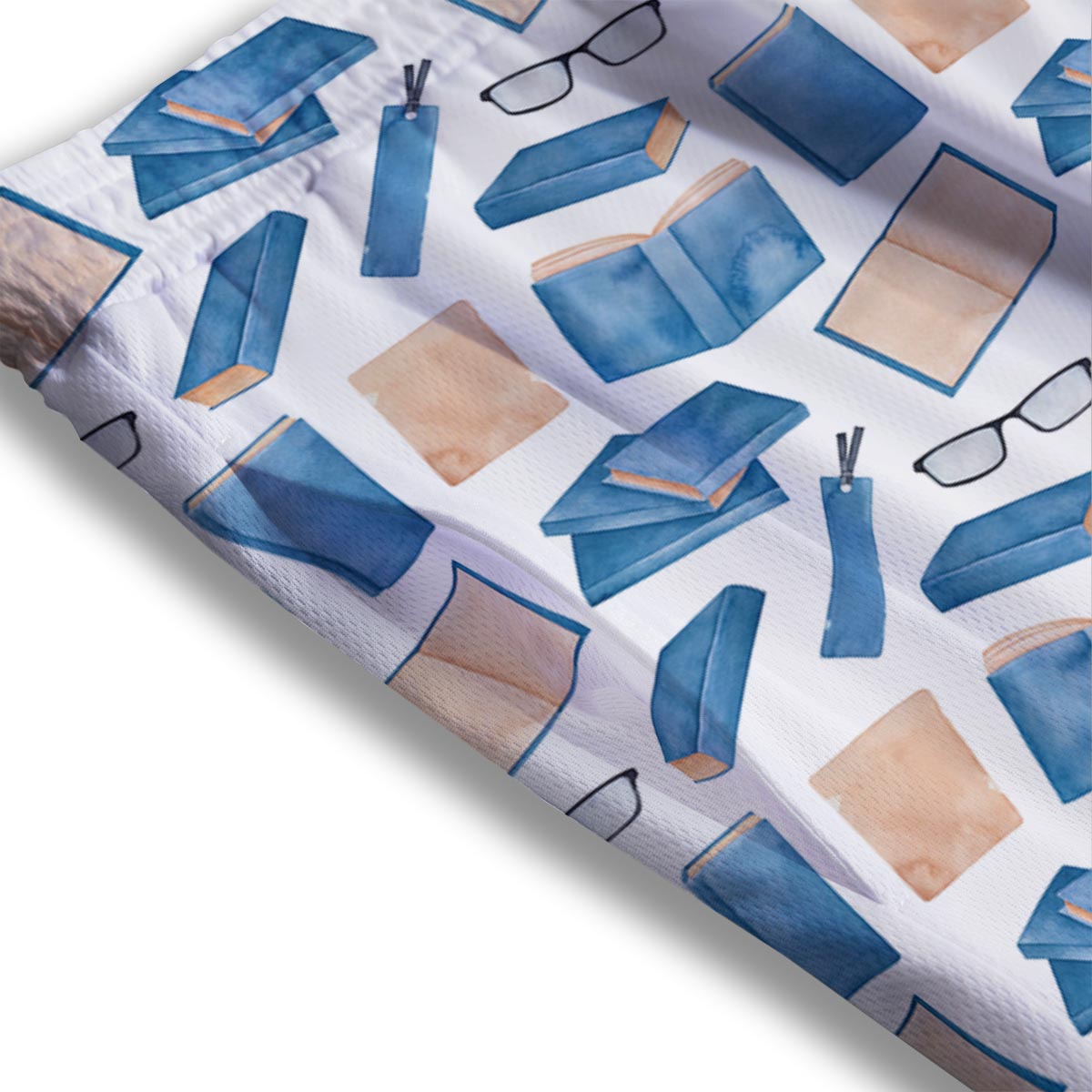 Glasses And Reading Books Print Pattern Mesh Shorts