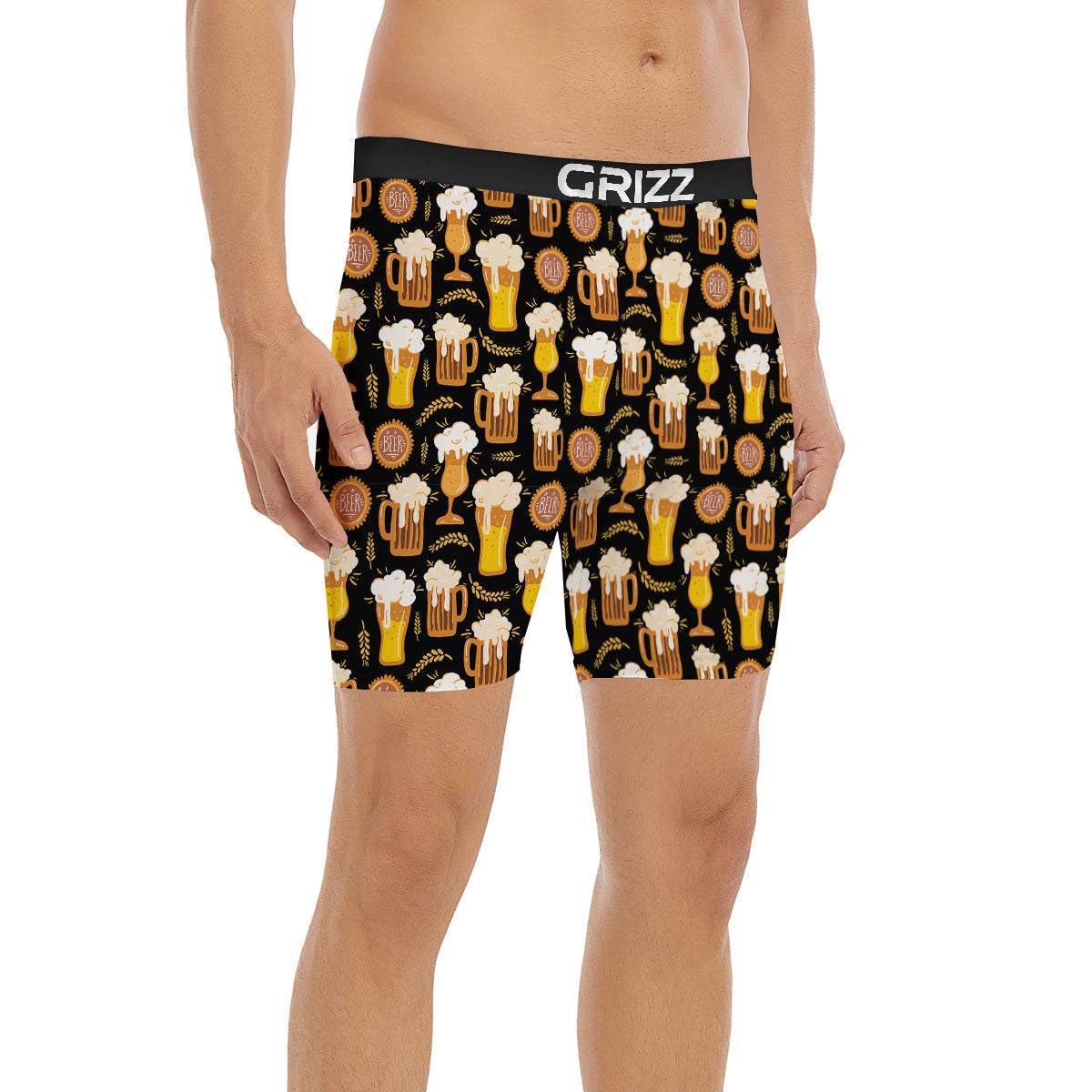 Glasses Of Beer Vintage Print Pattern Boxer Briefs-grizzshop