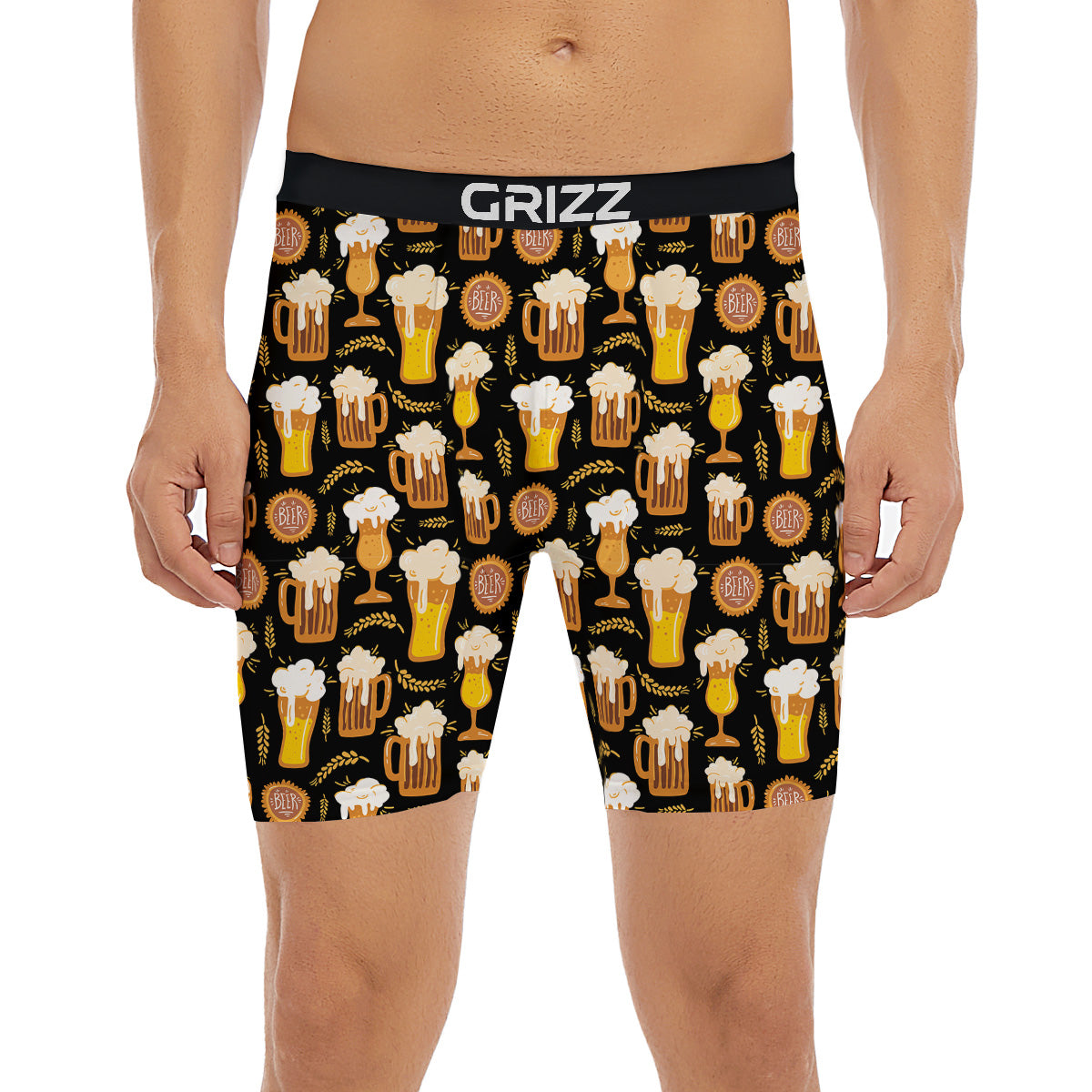 Glasses Of Beer Vintage Print Pattern Boxer Briefs-grizzshop