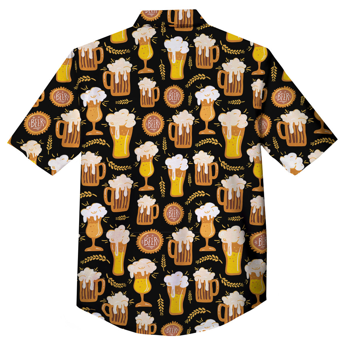 Glasses Of Beer Vintage Print Pattern Button Up Shirt-grizzshop