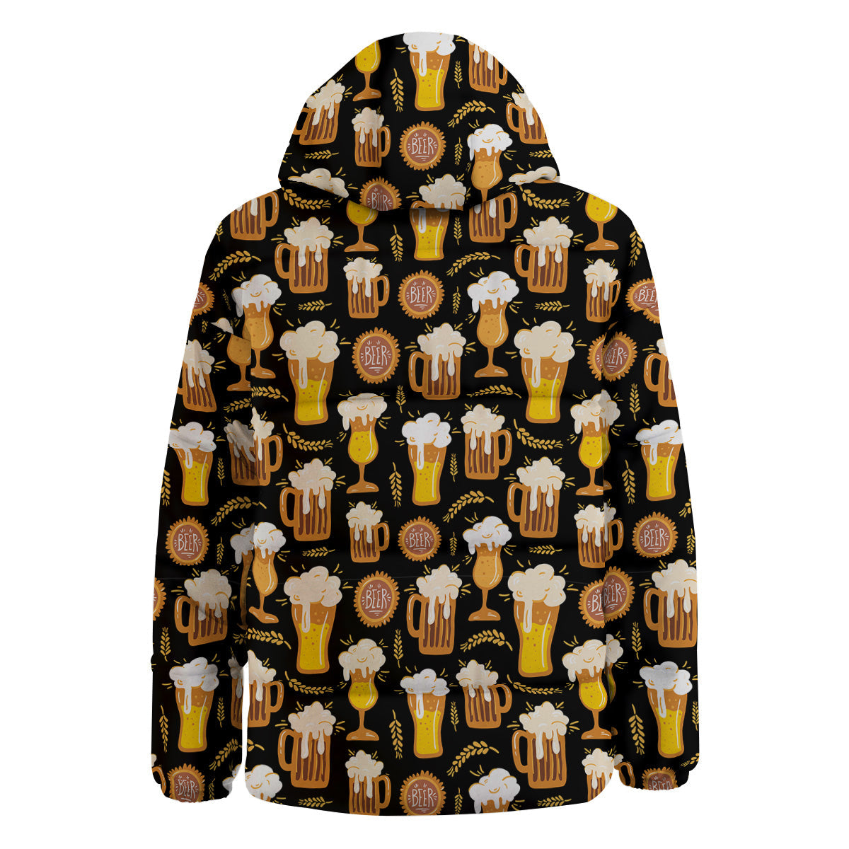 Glasses Of Beer Vintage Print Pattern Down Jacket-grizzshop
