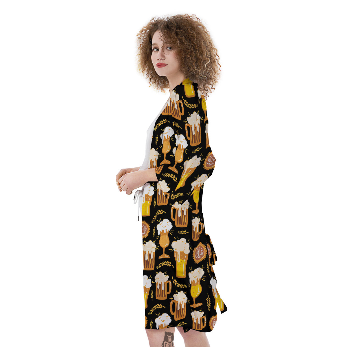 Glasses Of Beer Vintage Print Pattern Kimono-grizzshop