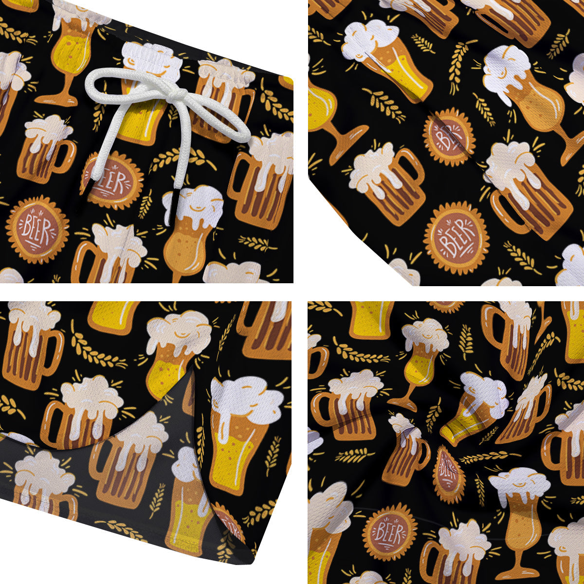 Glasses Of Beer Vintage Print Pattern Men's Running Shorts-grizzshop