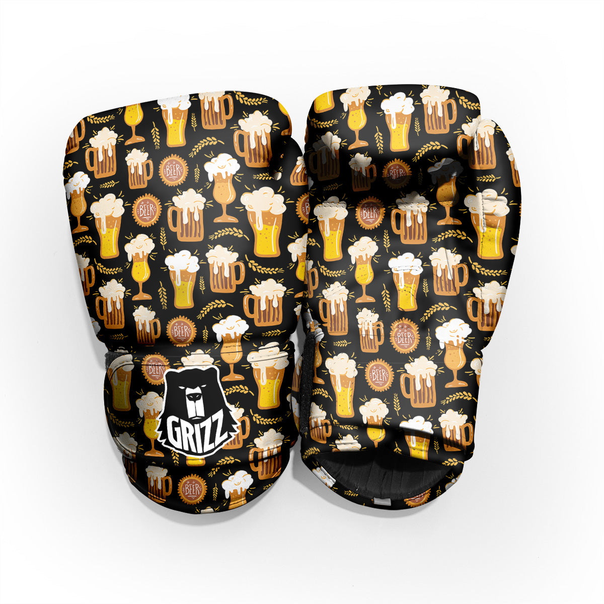 Glasses Of Beer Vintage Print Pattern Pro Boxing Glove