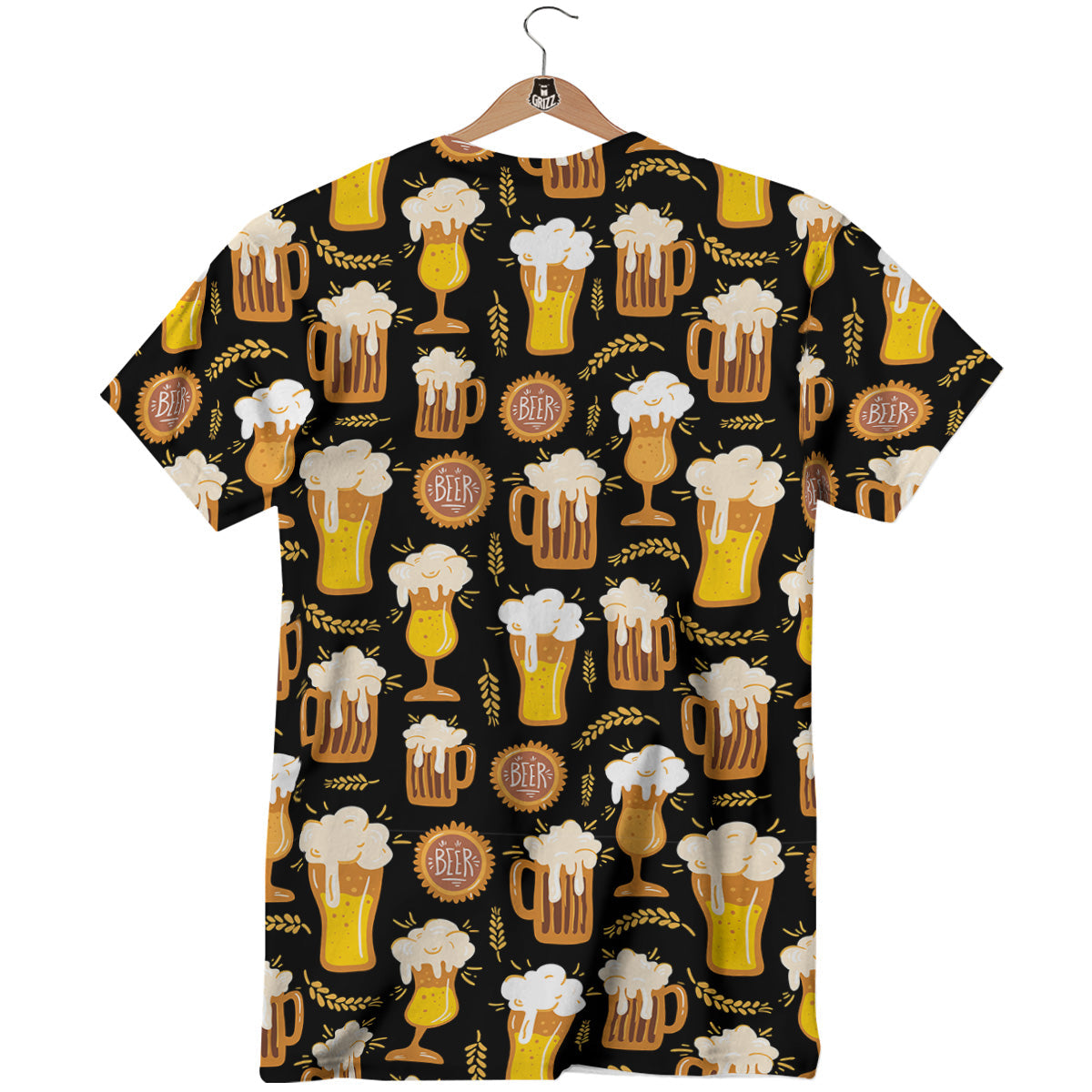 Glasses Of Beer Vintage Print Pattern T-Shirt-grizzshop
