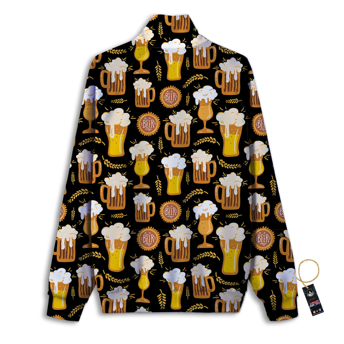 Glasses Of Beer Vintage Print Pattern Track Jacket-grizzshop