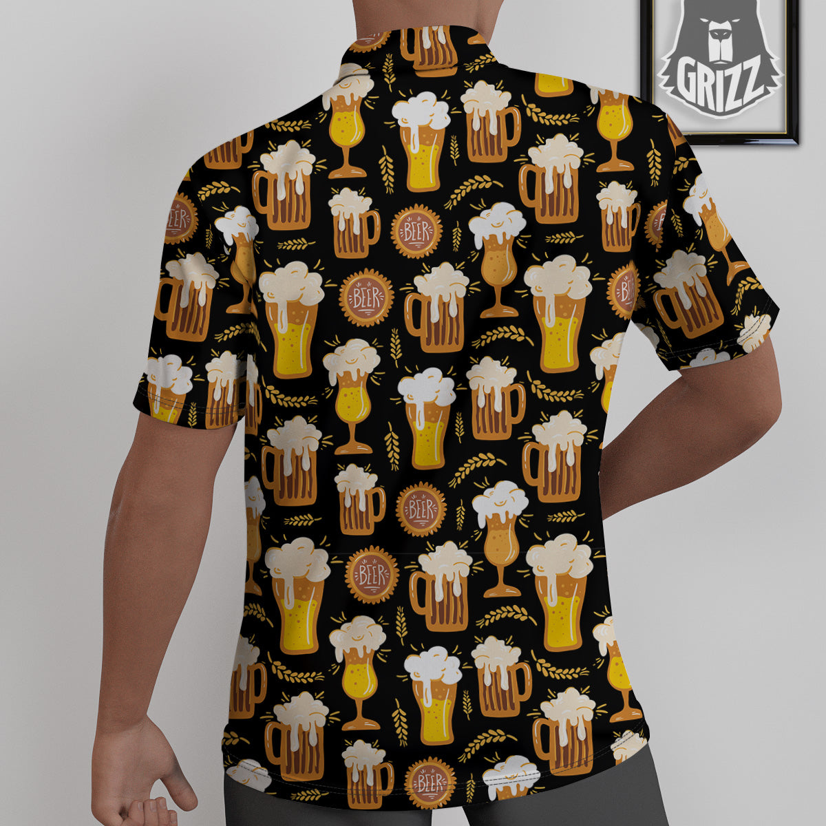 Glasses Of Beer Vintage Print Pattern Untucked Shirts-grizzshop
