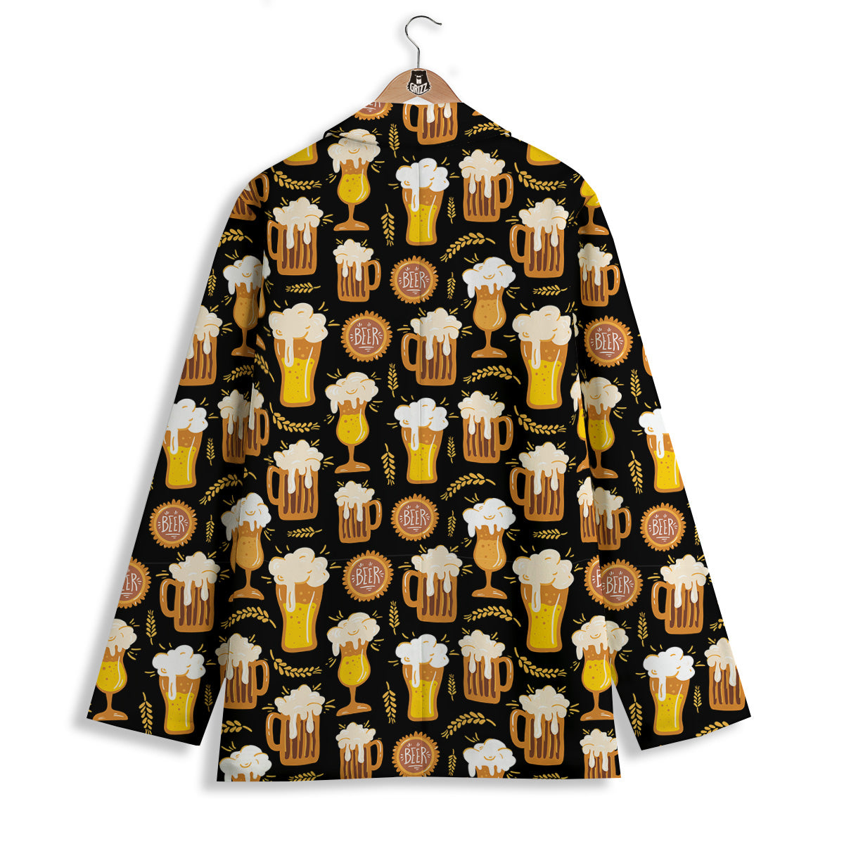 Glasses Of Beer Vintage Print Pattern Women's Blazer-grizzshop