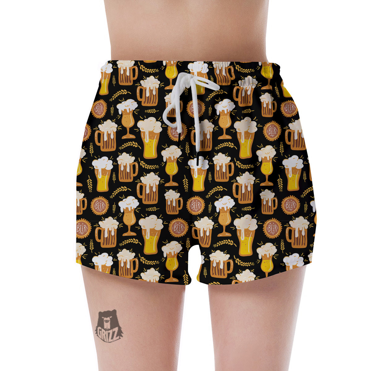 Glasses Of Beer Vintage Print Pattern Women's Shorts-grizzshop