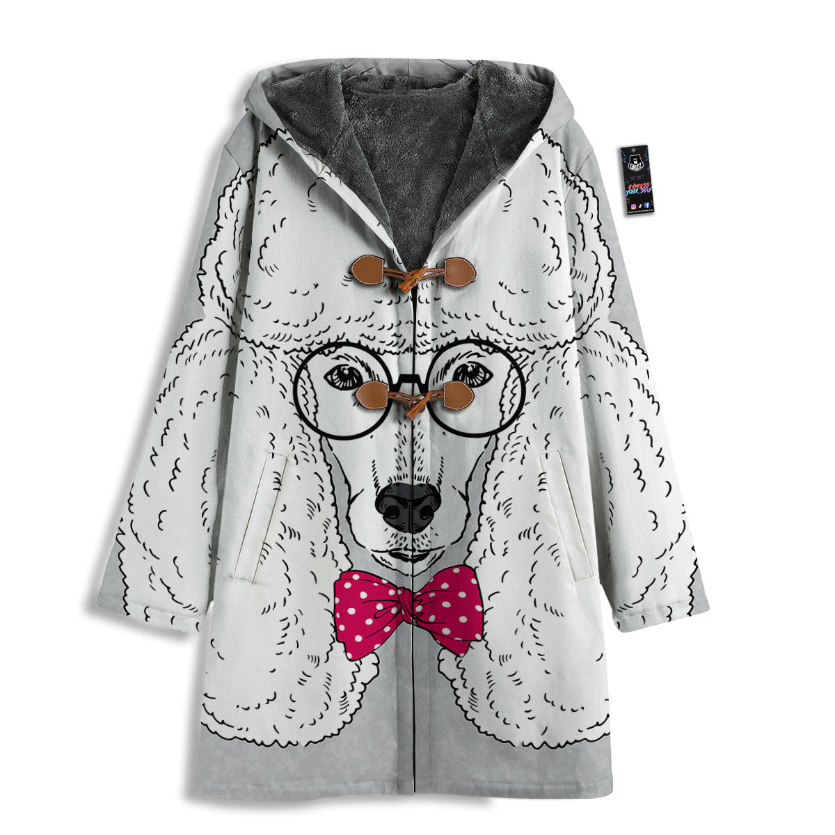 Glasses Poodle Print Men's Windbreaker Jacket-grizzshop