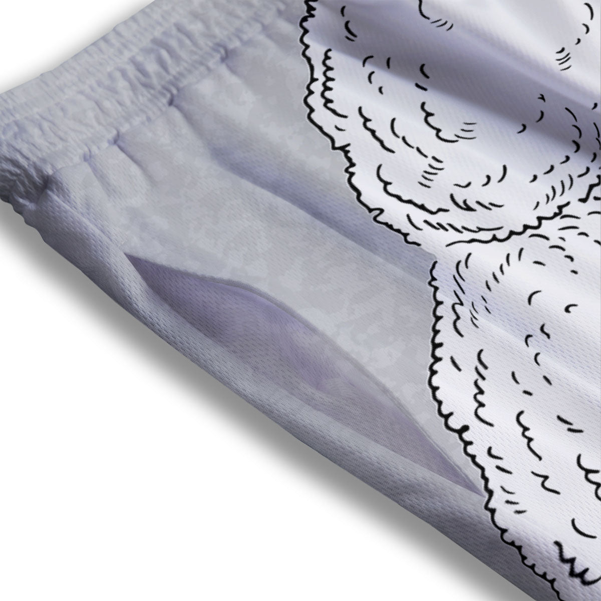 Glasses Poodle Print Mesh Shorts