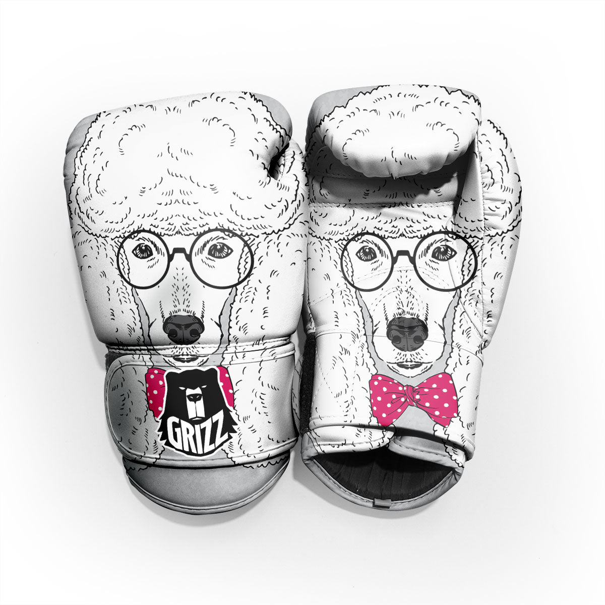 Glasses Poodle Print Pro Boxing Glove