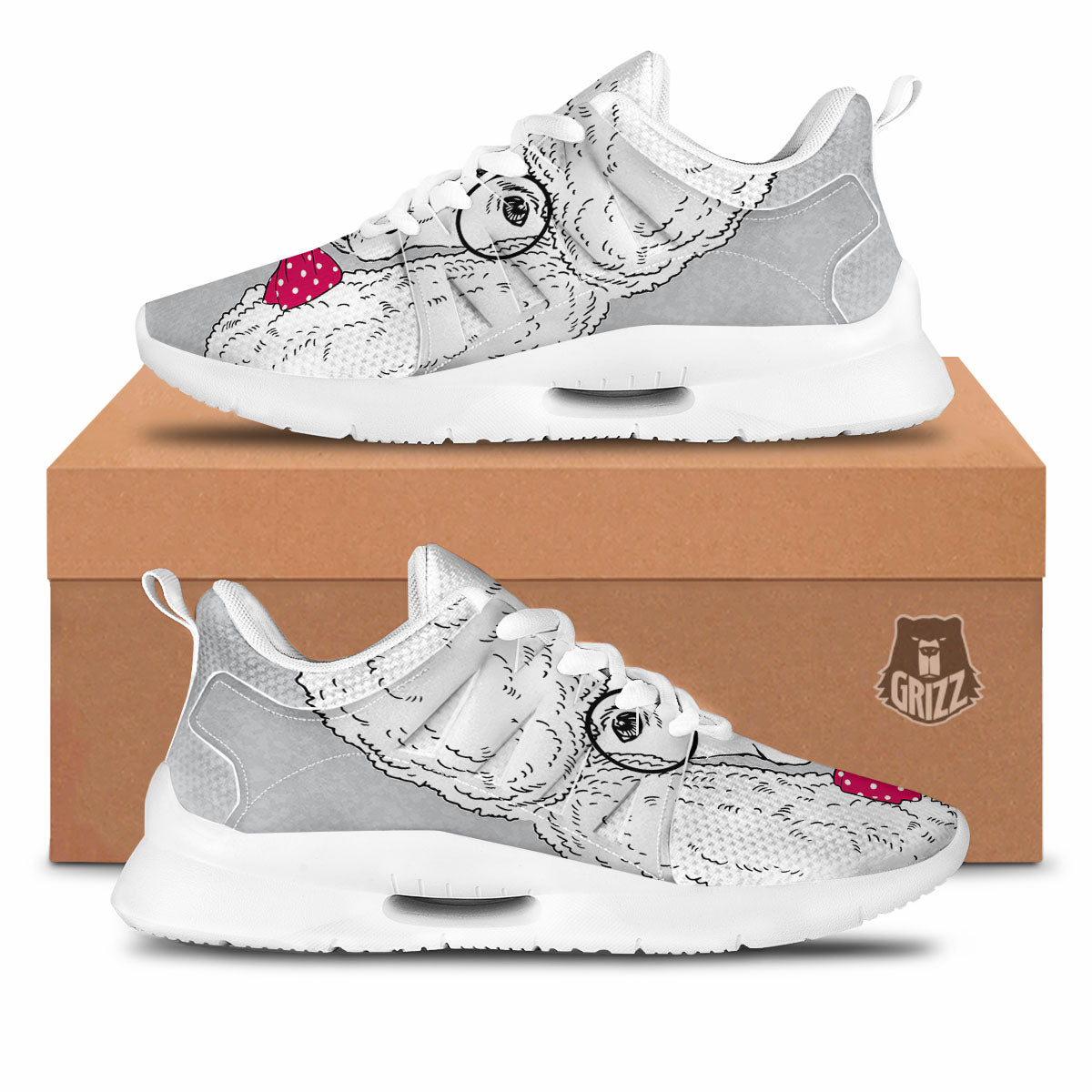 Glasses Poodle Print Tennis Shoes-grizzshop
