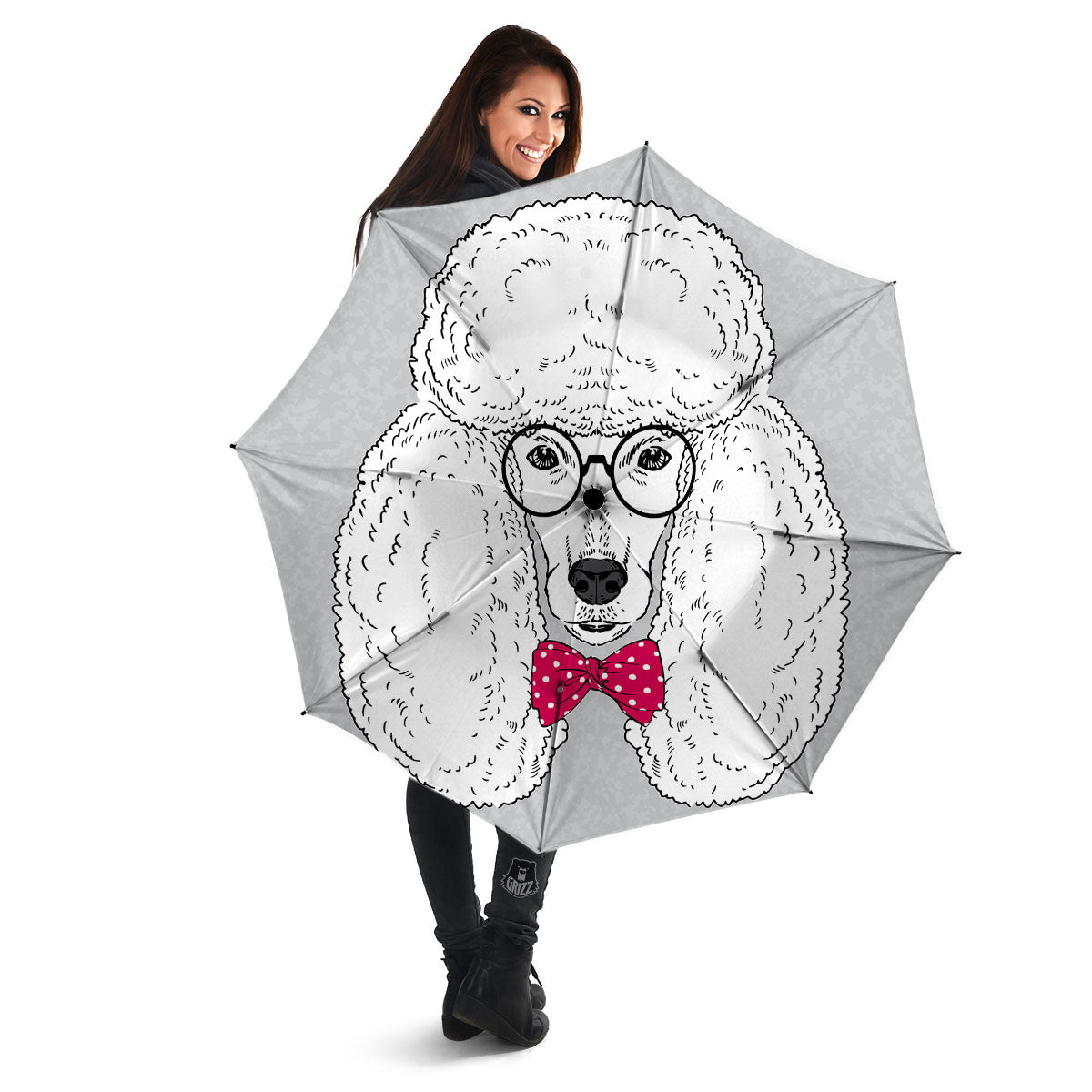 Glasses Poodle Print Umbrella-grizzshop