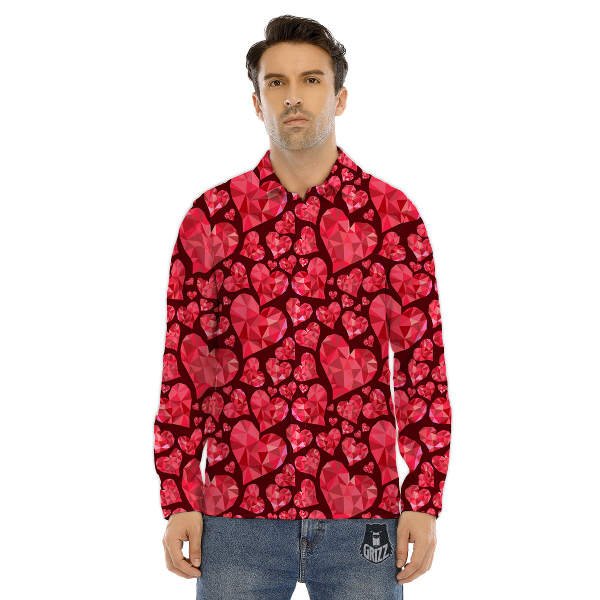 Glasses Pug Portrait Print Men's Dress Shirts-grizzshop