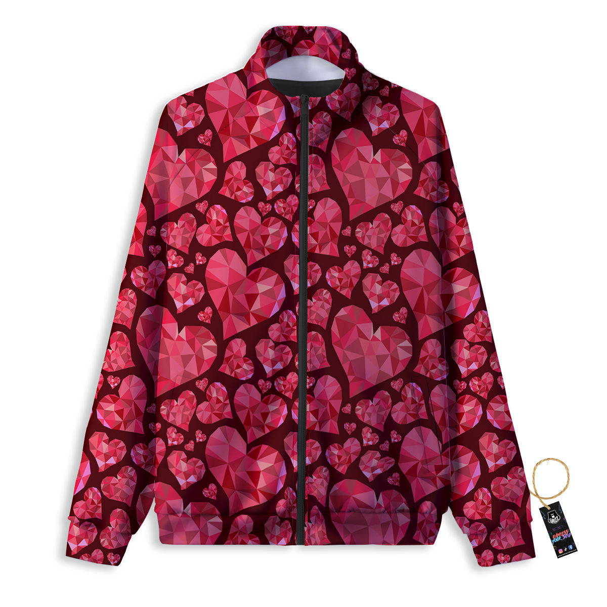 Glasses Pug Portrait Print Track Jacket-grizzshop