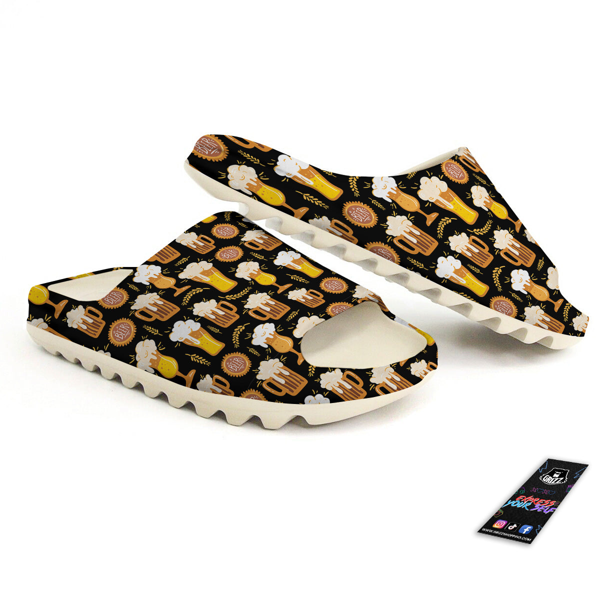 Glasses Of Beer Vintage Print Pattern Sandals-grizzshop