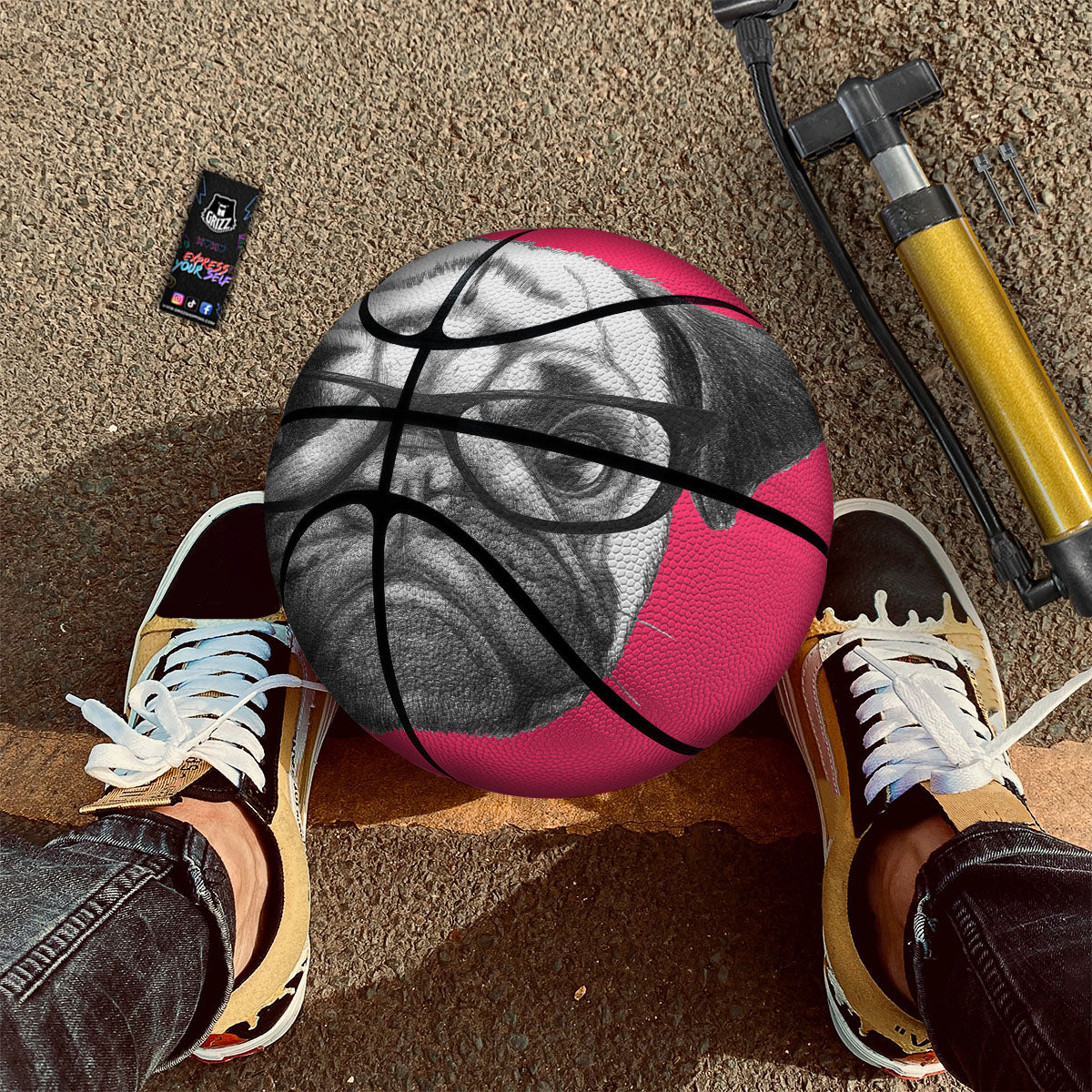 Geometric Leaf Vintage Print Pattern Basketball