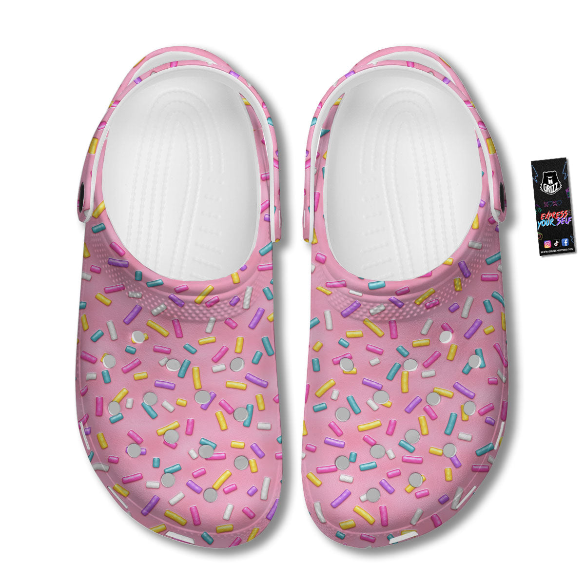 Glazed Donut Pink Print Pattern Clog-grizzshop
