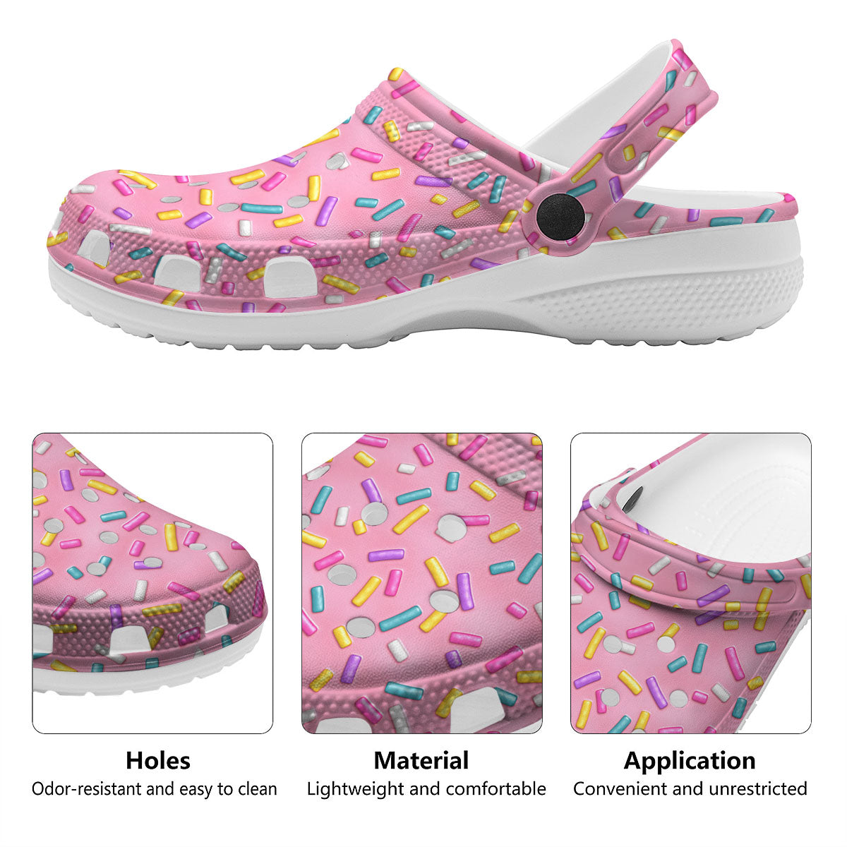 Glazed Donut Pink Print Pattern Clog-grizzshop