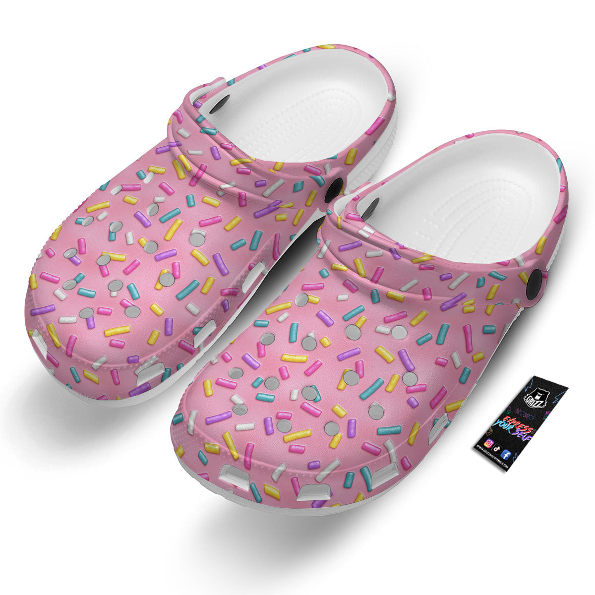 Glazed Donut Pink Print Pattern Clog-grizzshop