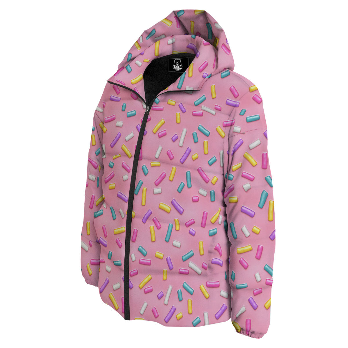 Glazed Donut Pink Print Pattern Down Jacket-grizzshop