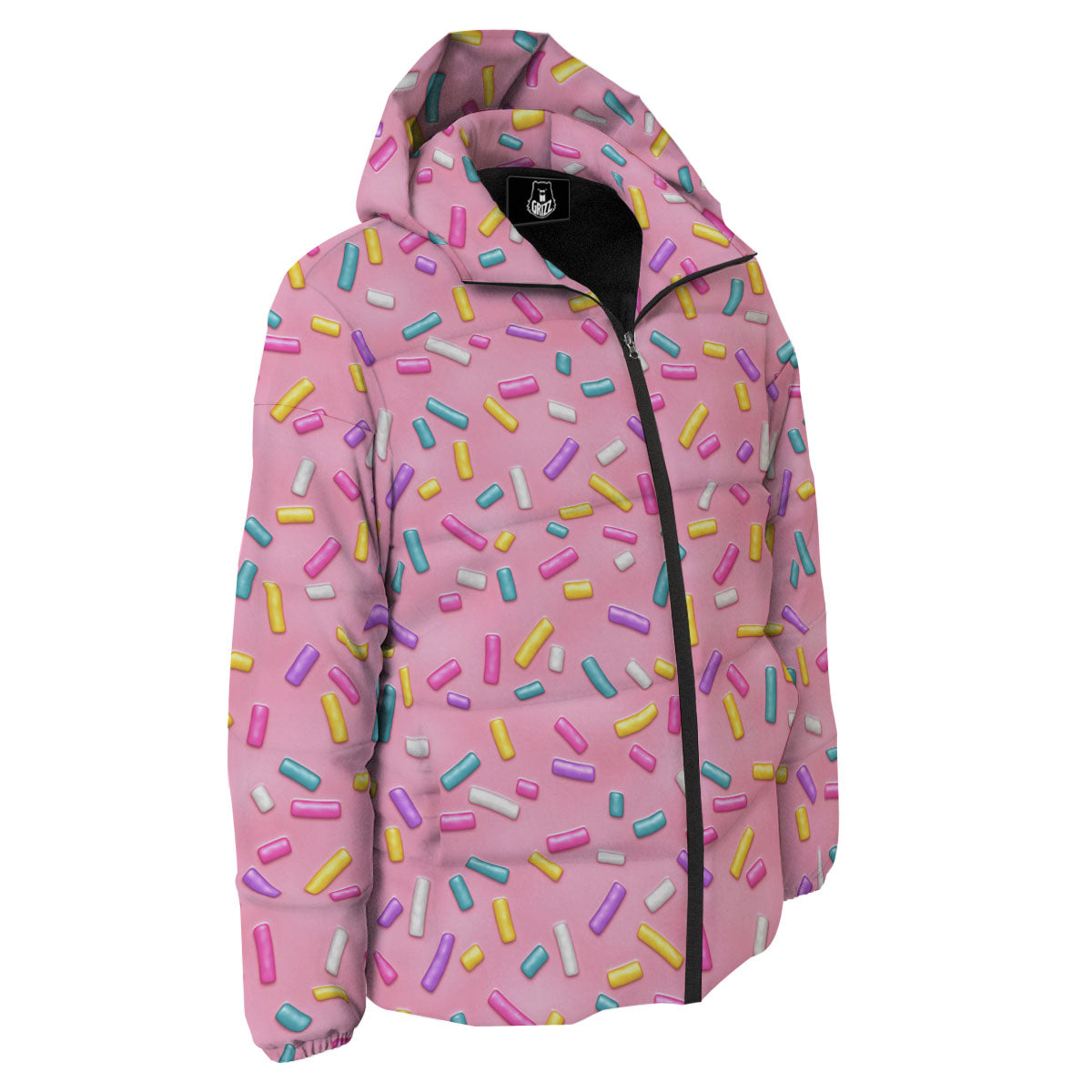 Glazed Donut Pink Print Pattern Down Jacket-grizzshop