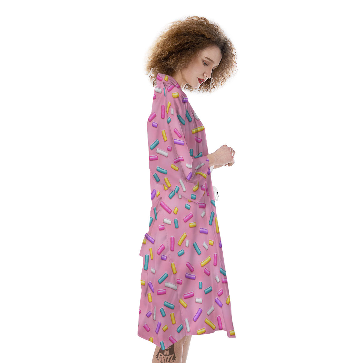 Glazed Donut Pink Print Pattern Kimono-grizzshop
