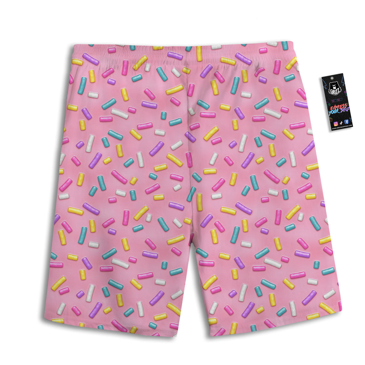 Glazed Donut Pink Print Pattern Men's Athletic Shorts