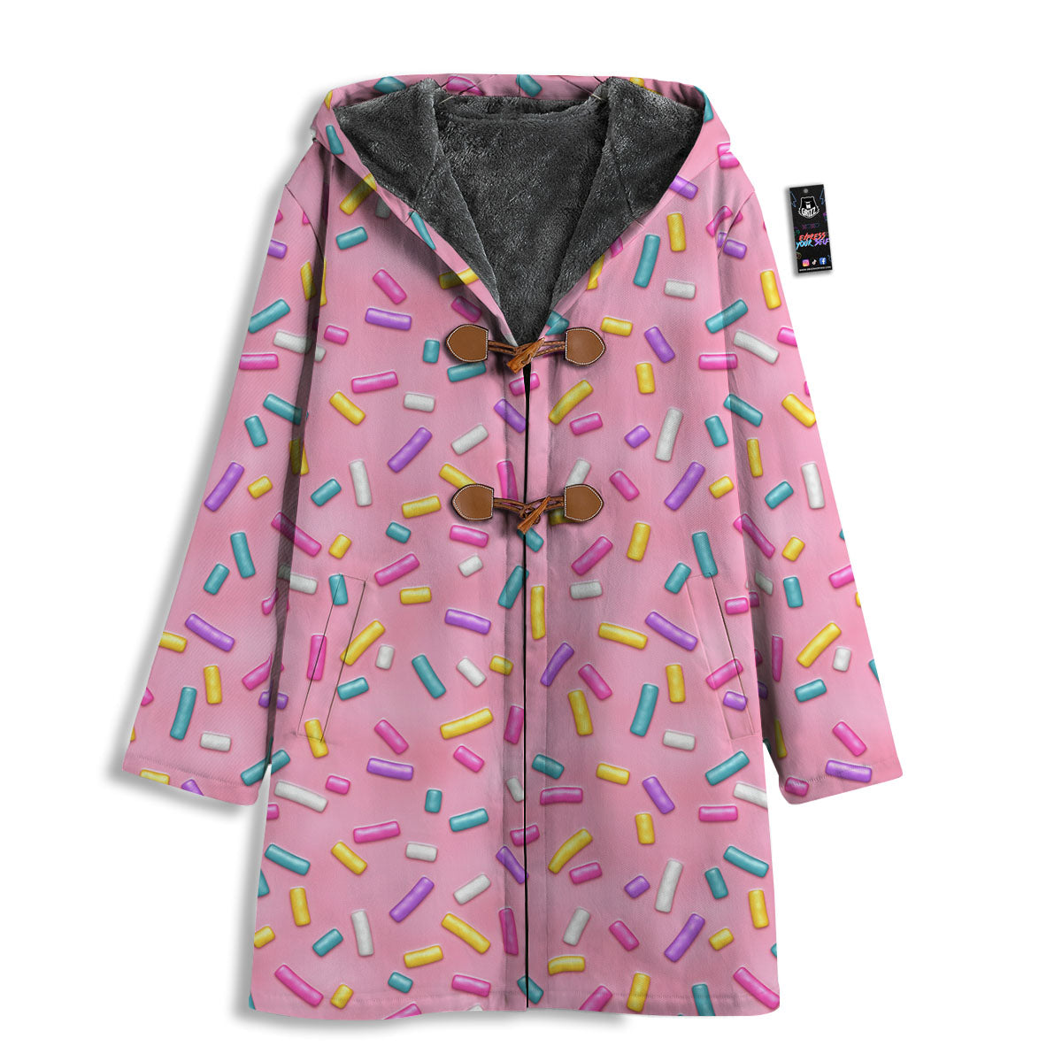 Glazed Donut Pink Print Pattern Men's Windbreaker Jacket-grizzshop