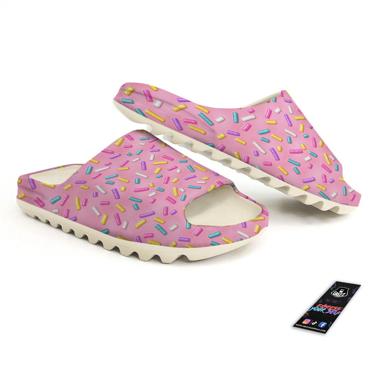 Glazed Donut Pink Print Pattern Sandals-grizzshop