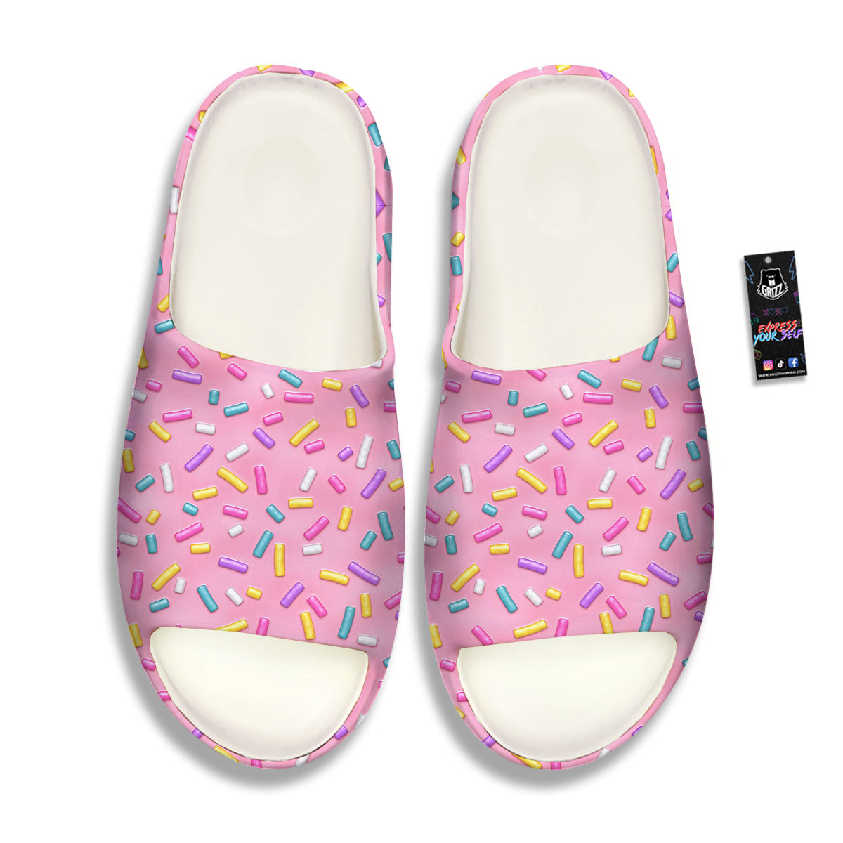 Glazed Donut Pink Print Pattern Sandals-grizzshop