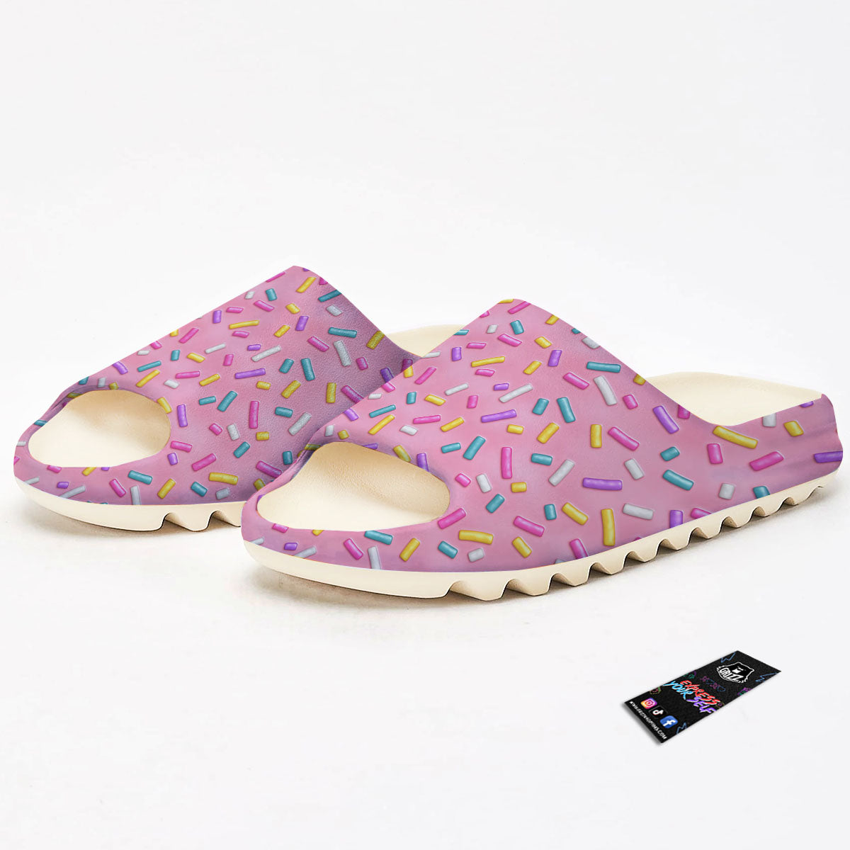 Glazed Donut Pink Print Pattern Sandals-grizzshop