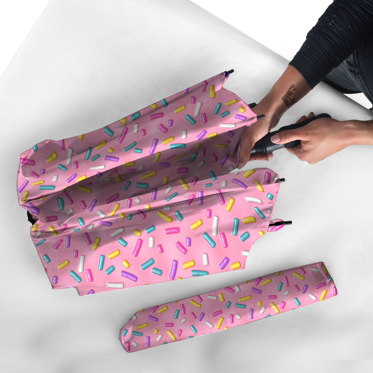 Glazed Donut Pink Print Pattern Umbrella-grizzshop