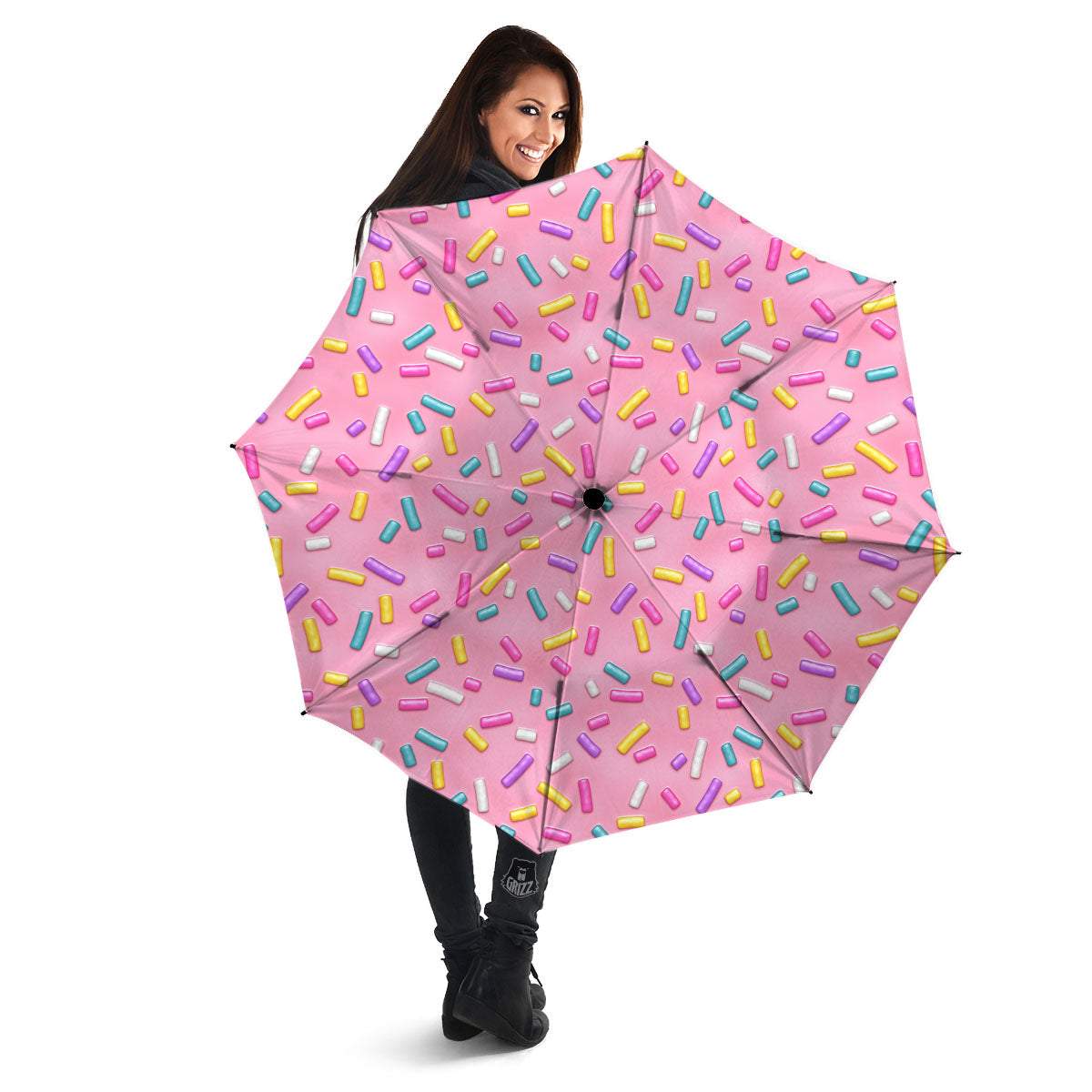 Glazed Donut Pink Print Pattern Umbrella-grizzshop