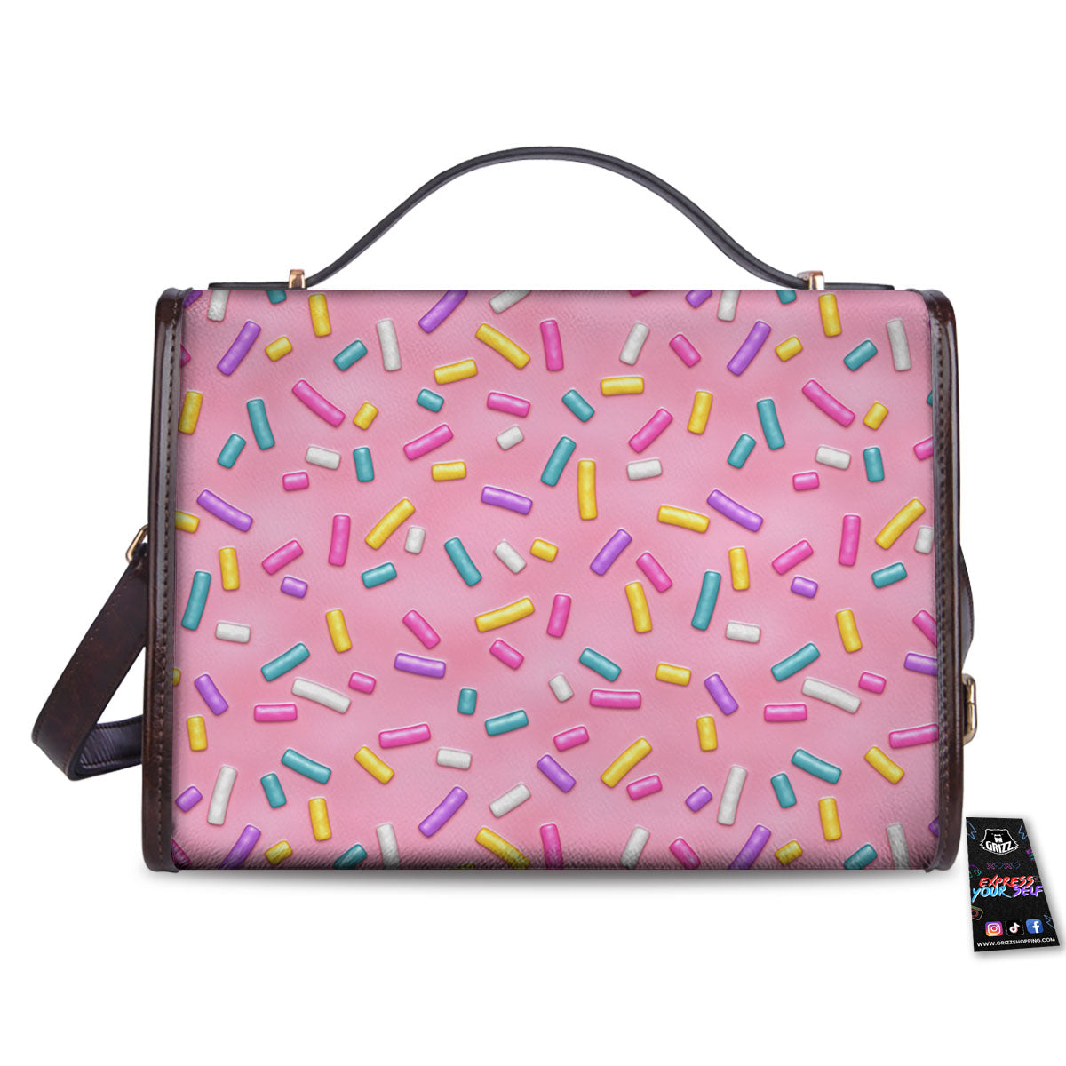 Glazed Donut Pink Print Pattern Women's Satchel Bag
