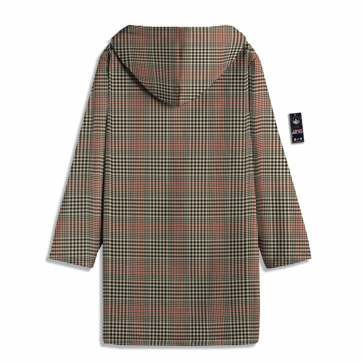Glen Plaid Brown Beige Print Men's Windbreaker Jacket-grizzshop