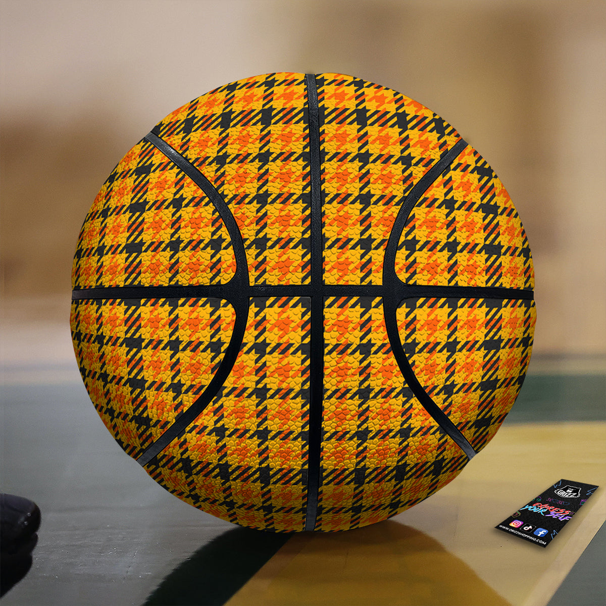 Glen Plaid Houndstooth Halloween Print Pattern Basketball-grizzshop