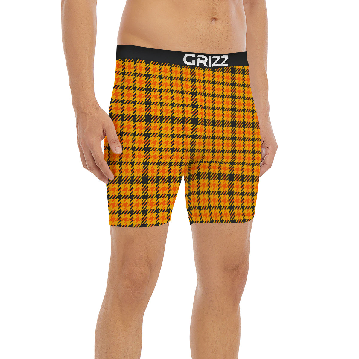 Glen Plaid Houndstooth Halloween Print Pattern Boxer Briefs-grizzshop