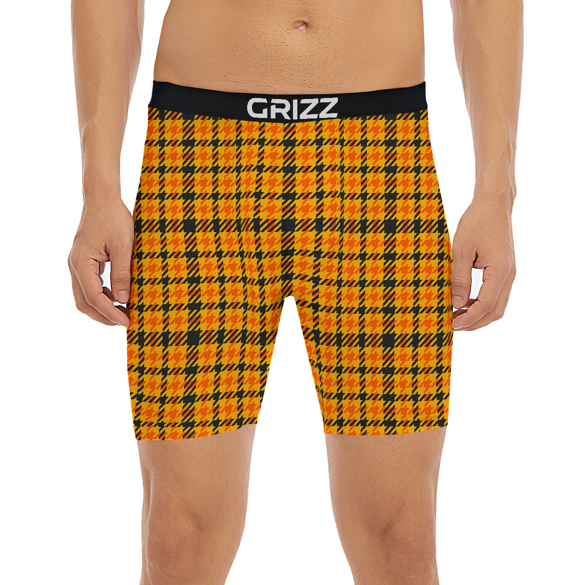 Glen Plaid Houndstooth Halloween Print Pattern Boxer Briefs-grizzshop