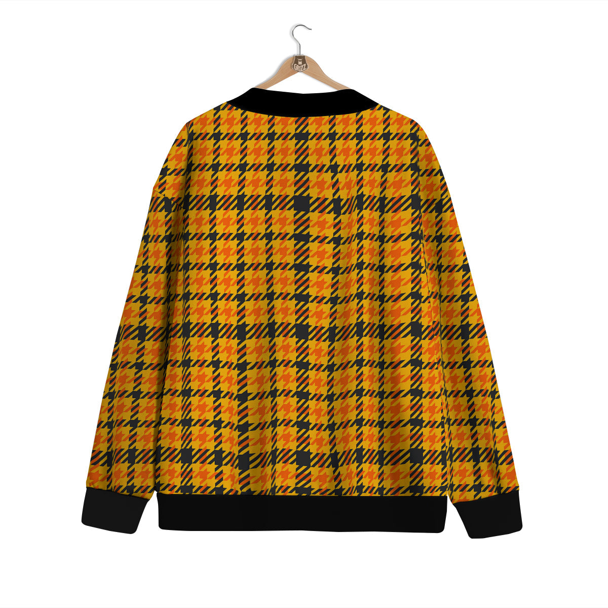 Glen Plaid Houndstooth Halloween Print Pattern Cardigan-grizzshop